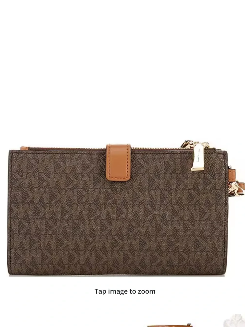 Michael Kors Jet Set Travel Large Double Zip Wristlet Wallet Brown NWT